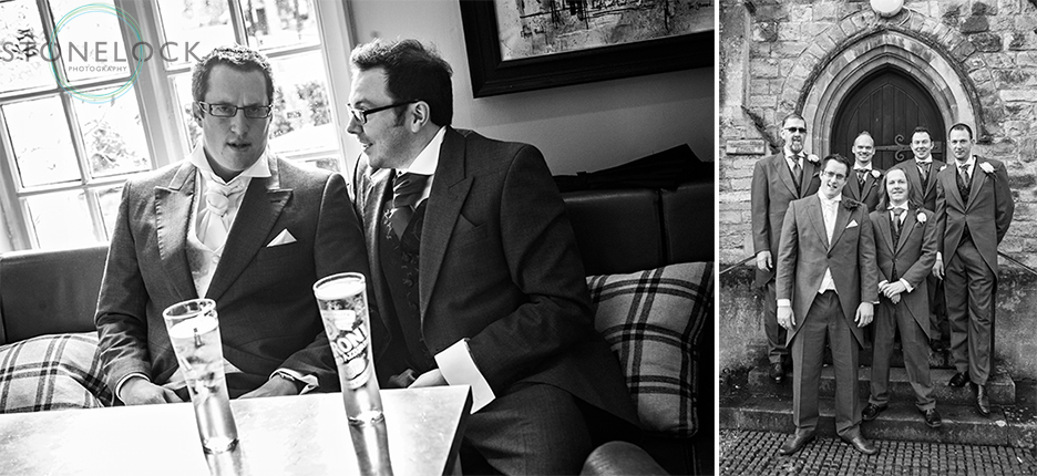 The groom has a final pint of beer before his wedding