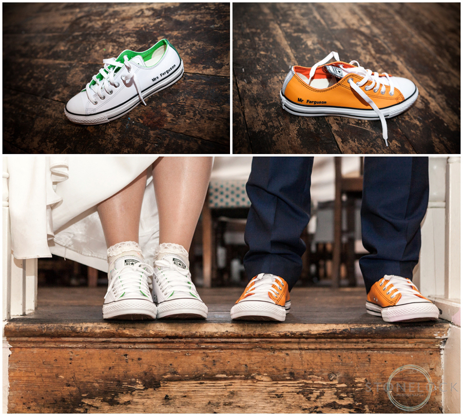 Personalised wedding converse trainers for dancing!