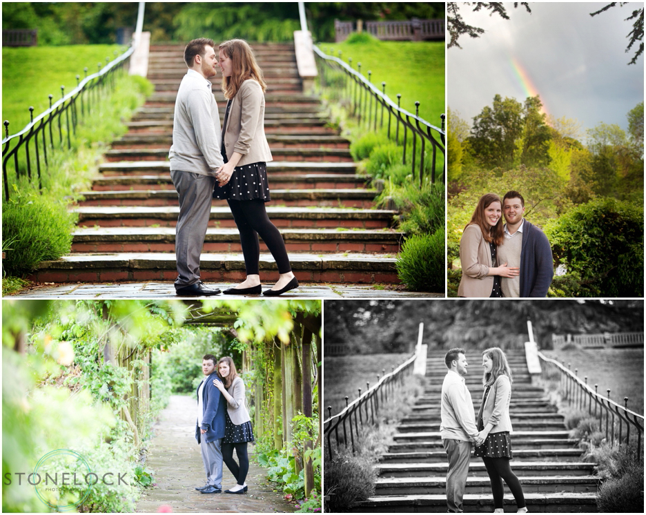 Engagement photo shoot under a rainbow in The Rookery on Streatham Common in London