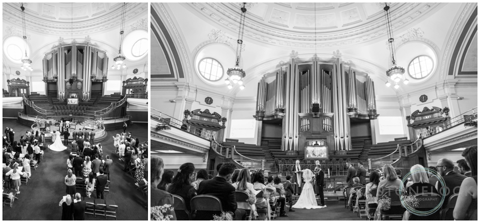 Wedding ceremony at Methodist Central Hall Westminster, London