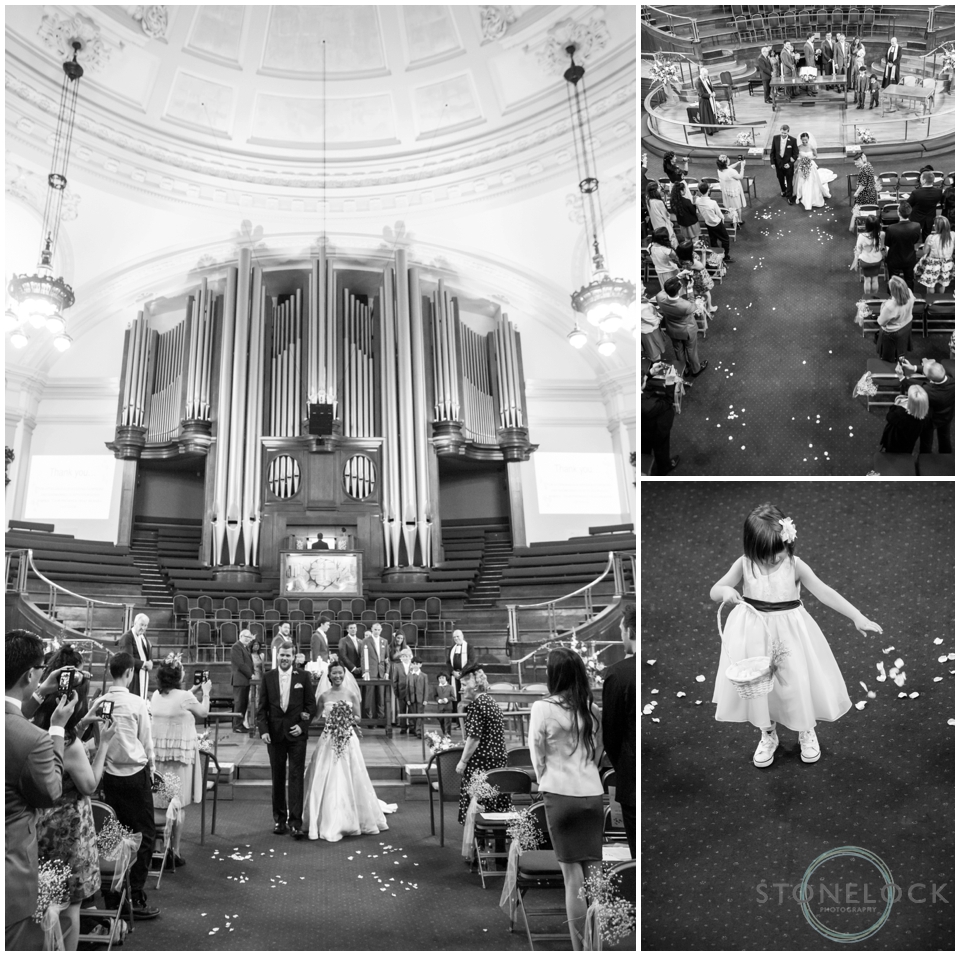 A wedding at Methodist Central Hall Westminster, London