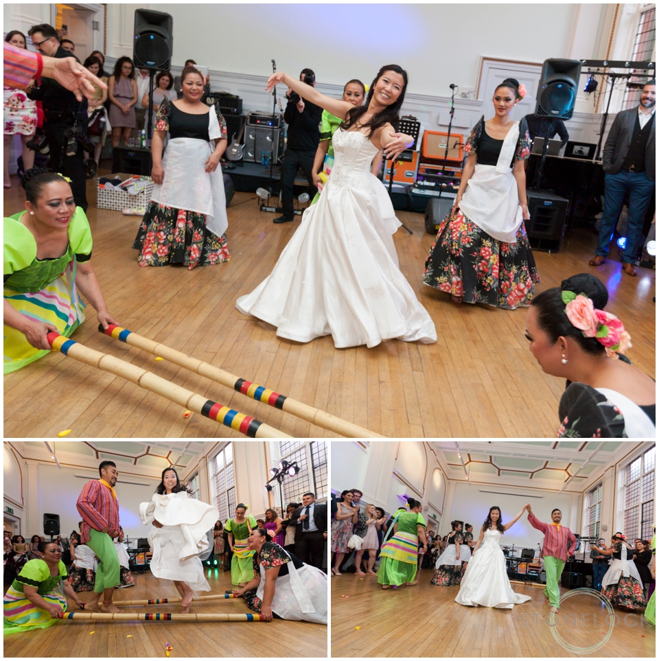 Traditional Filipino Wedding dancing by LK Dance Company at a wedding reception at St Bride's Foundation in Fleet Street, London
