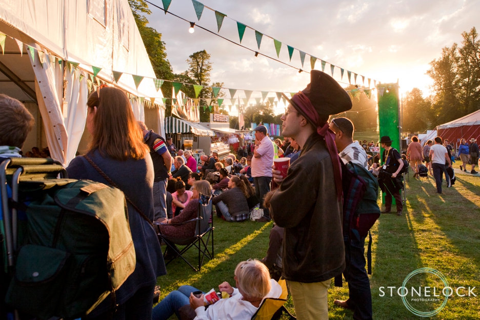 The sun sets at Greenbelt Festival 2015 at Boughton House in Northamptonshire