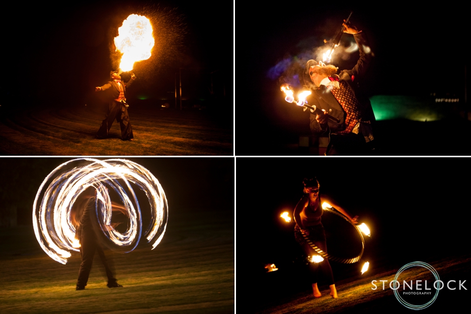 Fire show at Greenbelt Festival 2015 at Boughton House in Northamptonshire