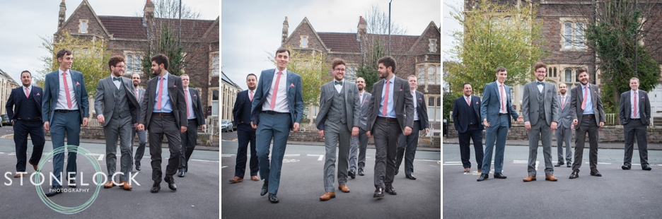 A Guide to Your Wedding Day Timeline: The Groom & Groomsmen walk to the wedding!