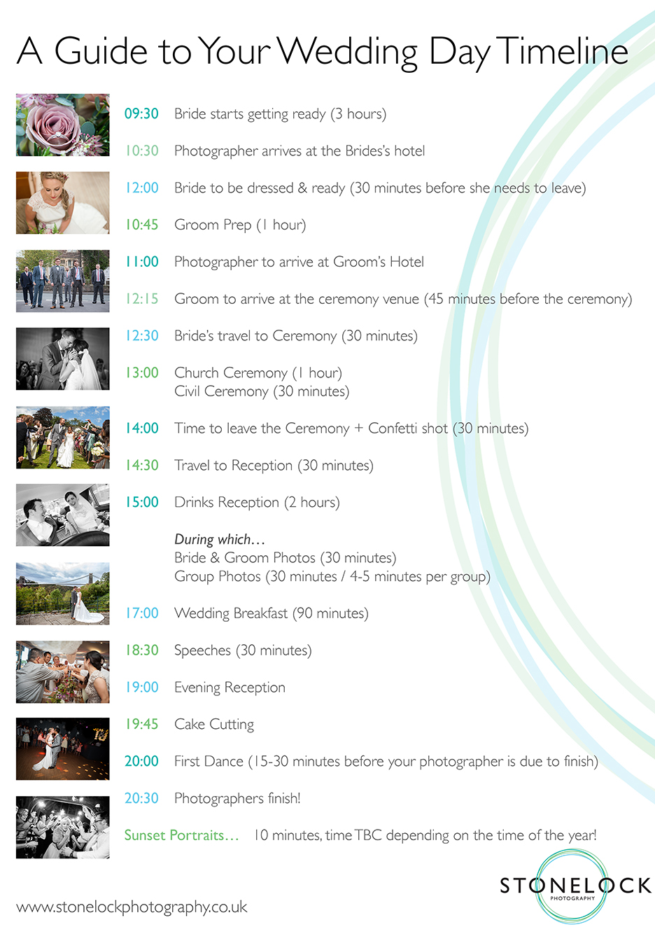 A Guide to your Wedding Day Timeline by Stonelock Photography