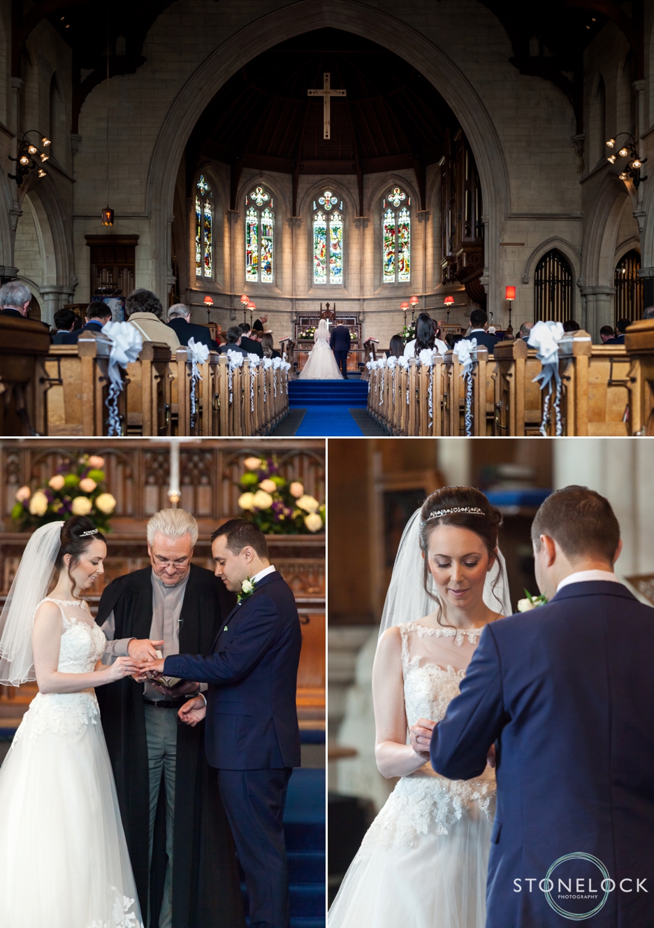 The wedding ceremony at Trinity Church in Sutton