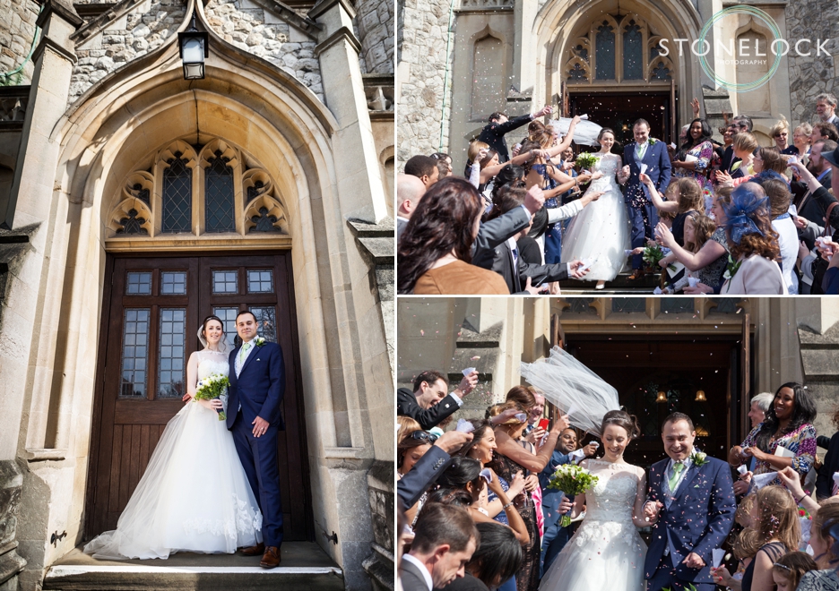 Just married! At Trinity Church in Sutton, Surrey