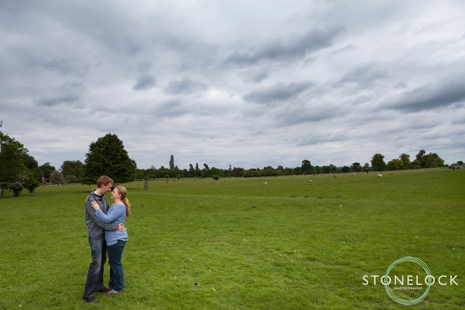 A stunning view of the countryside during a Cambridgeshire engagement wedding shoot