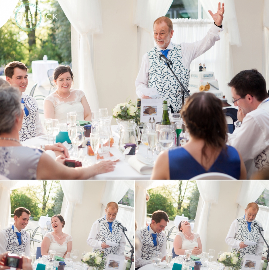 The father of the bride speech at a wedding in Pembroke Lodge in Richmond Park, London, wedding photography