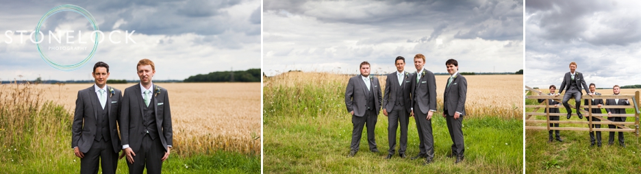 The Groom and his groomsmen at Bassmead Manor Barns in Cambridgeshire