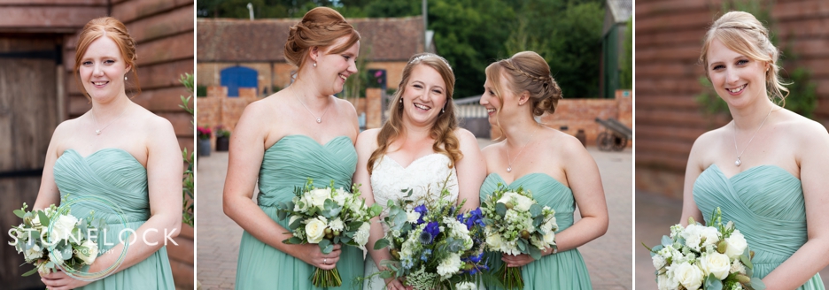 The bride and her Bridesmaids at Bassmead Manor Barns in Cambridgeshire