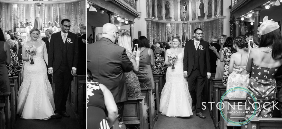The wedding ceremony at Church of Our Lady of the Assumption & St Gregory in Soho, London