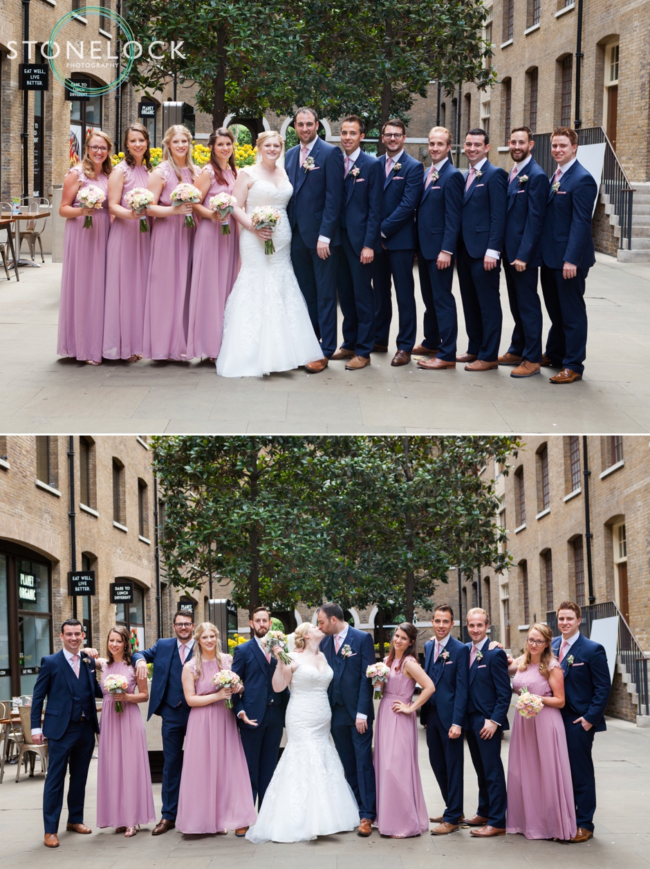 The bridal party at Devonshire Square, Bishopsgate at a London wedding