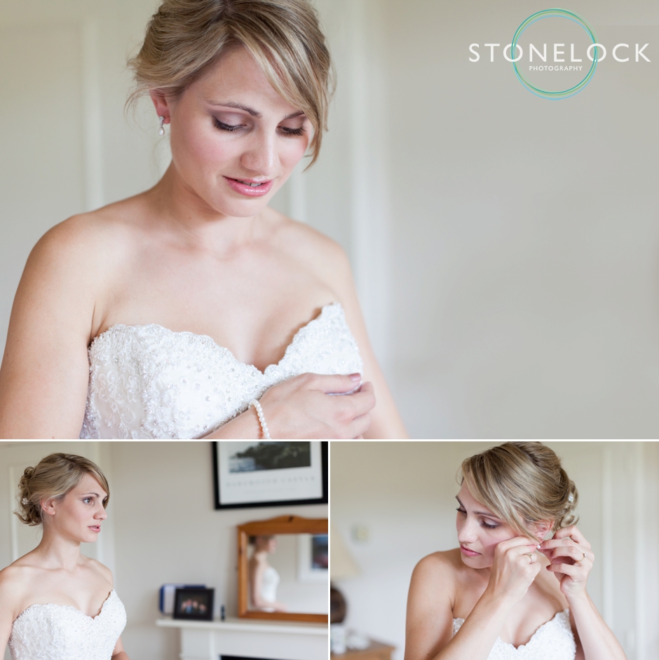 The bride getting ready for her wedding in Surrey