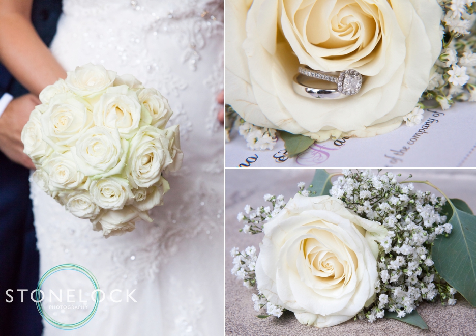 Farnham Castle, Surrey, Wedding photography, bouquet of flowers & wedding rings