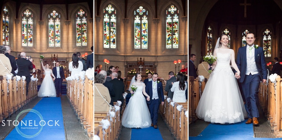 Top tips for great wedding photography, bride & groom walking down the aisle