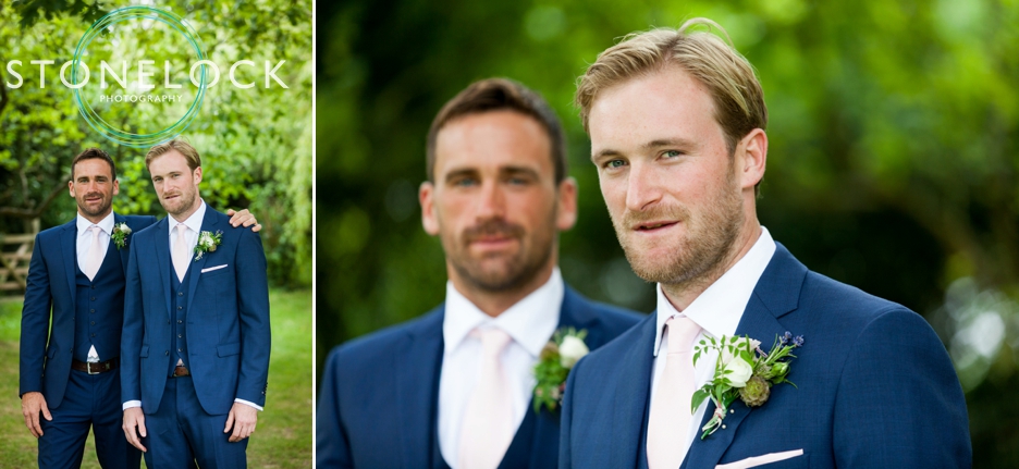 Wedding photography at Ridge Farm Studios, Dorking, Surrey. The groom and his best man.