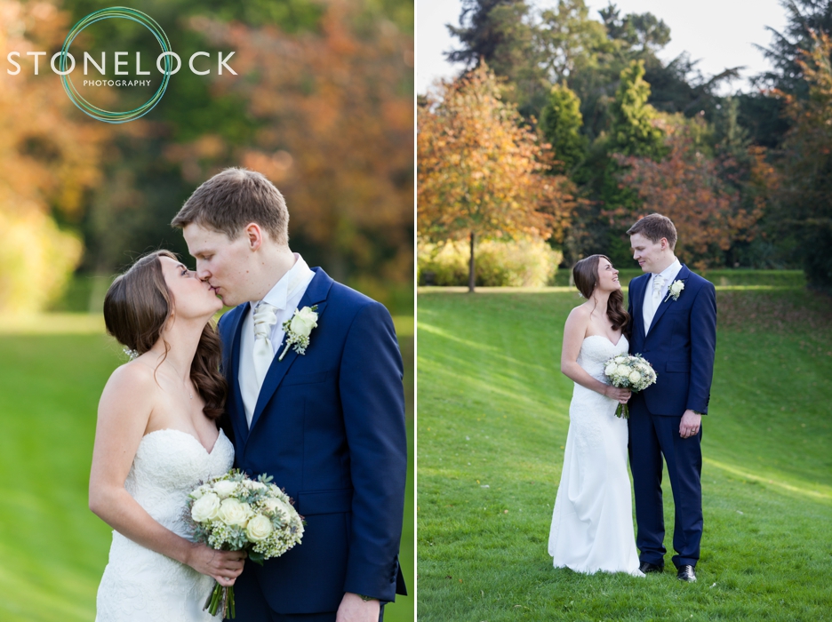 Bride and Groom at Nonsuch Mansions, Cheam, Surrey. Wedding Photography.