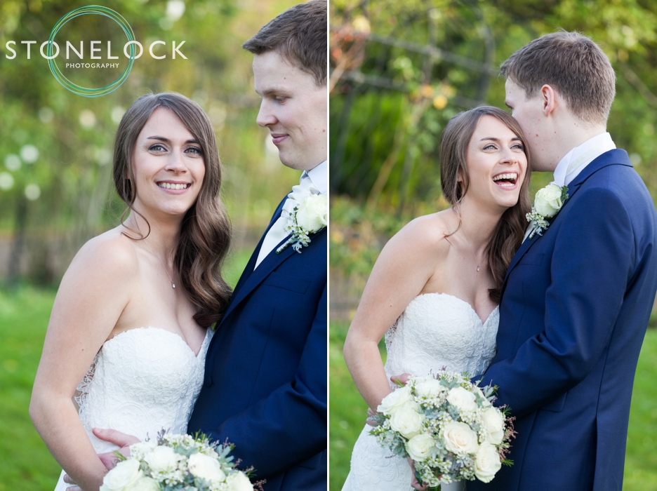 Bride and Groom at Nonsuch Mansions, Cheam, Surrey. Wedding Photography.