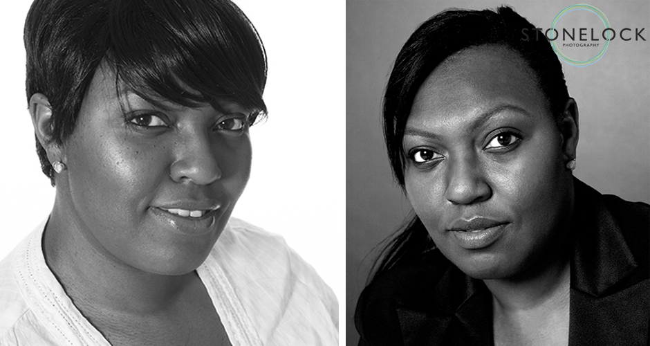 Black and White portraits of a black actress