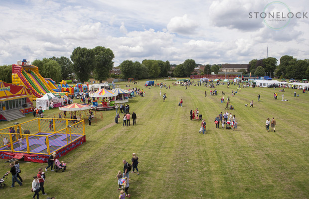 An overview of the South Norwood Community Festival 2014 held on the recreation ground, the photo is shot from above
